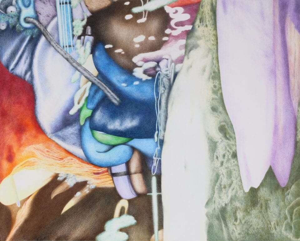 still #3, 2023, crayons de couleur sur papier, 40 X 50 cm