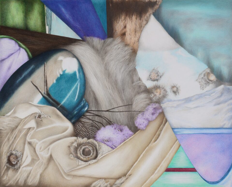 still #4, 2024, crayons de couleur sur papier, 40 X 50 cm