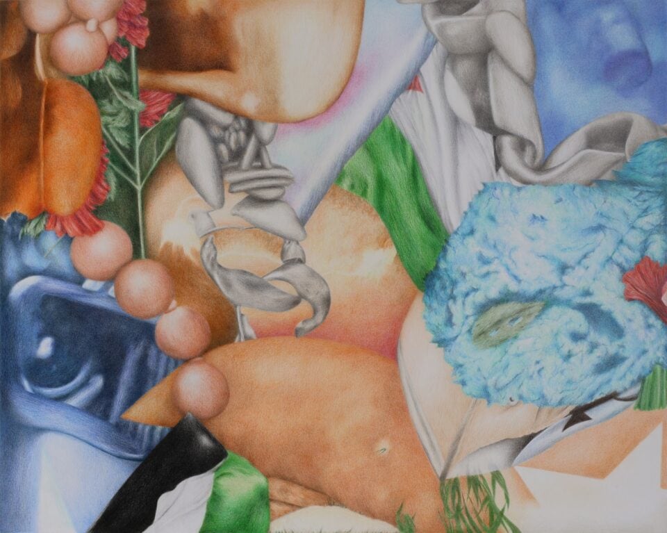 still #5, 2024, crayons de couleur sur papier, 40 X 50 cm